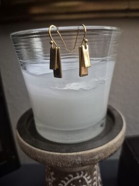 *ONLY WORN ONCE* Gold Tone Dangle Bar Earrings - Women Jewelry